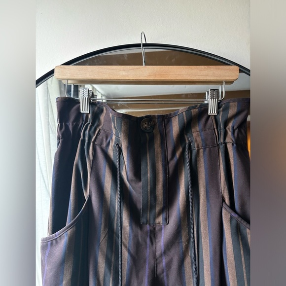 ZARA| High waited draw string striped pants | size large - Picture 8 of 10